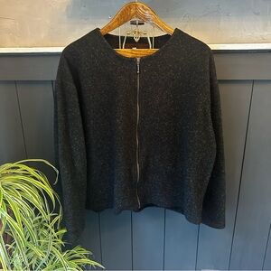 Dakini Marled Black Zip-Up Women's Fleece Jacket size XL‎